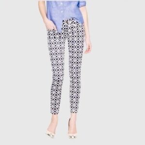 J.Crew Toothpick Pants in Bold Geometric Print, Size 26